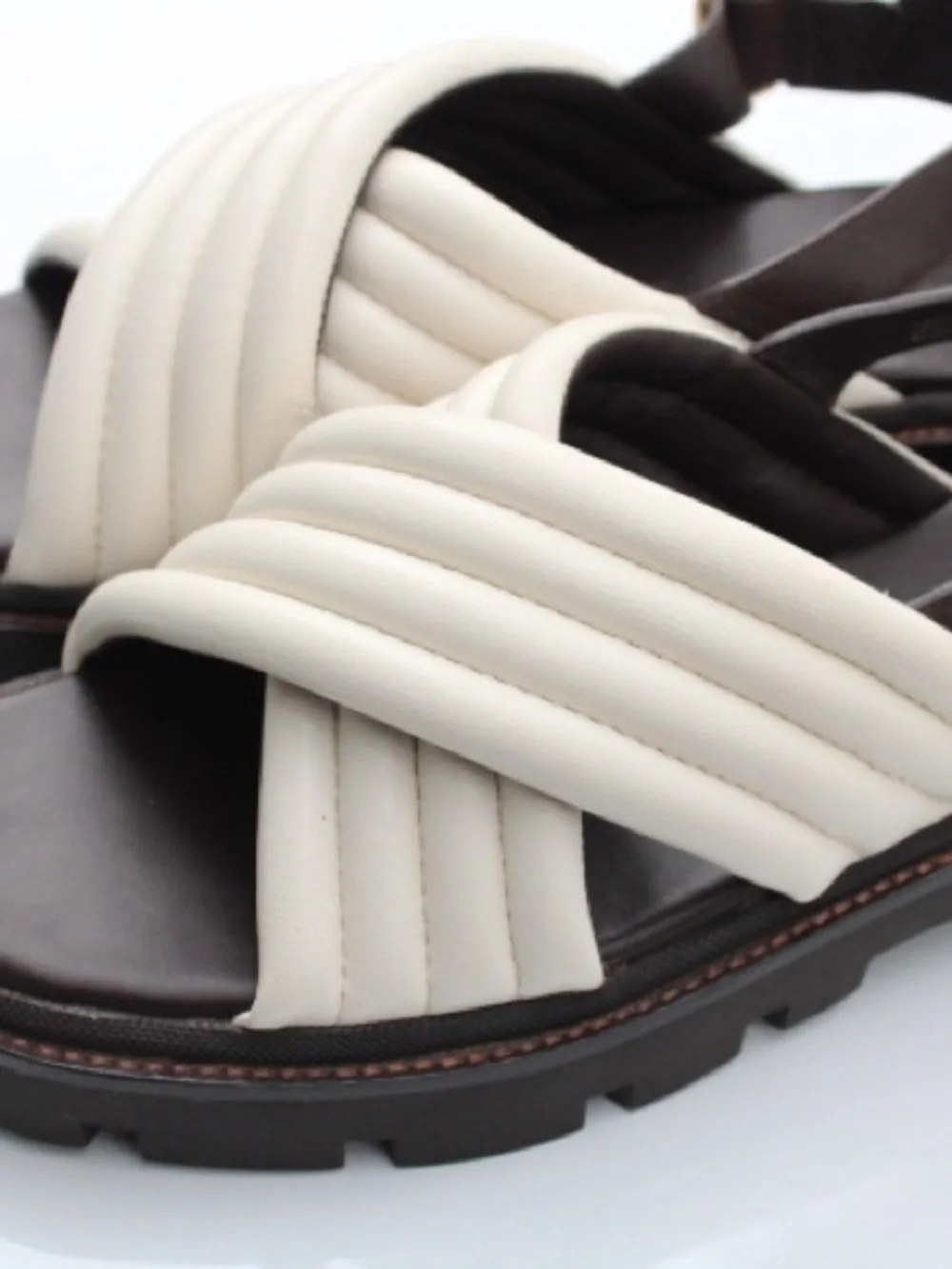 Tory Burch Quilted Leather Crisscross Slingback Lug Sandals